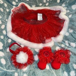 Sparkling Red Santa Christmas Tutu and Hair Accessory Set for Baby